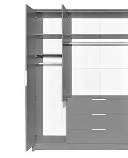 Šatníkové skrine GHANA 255  šatníková skriňa, grafit