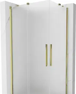 Sprchovacie kúty MEXEN/S - Velar Duo sprchovací kút, posuvné dvere 90 x 80, dekor, zlato 871-090-080-32-50
