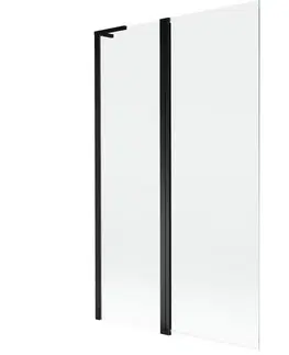 Sprchové dvere MEXEN/S - Mist L vaňová zástena 2-krídlová 110 x 150, transparent, čierna 8A9L-110-011-70-00