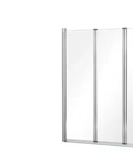 Sprchové dvere BESCO - Vaňová zástena PRIME 3 - FARBA rámu - Chróm / Leštený hliník (ALU), Rozmer A - 120 cm, Smer zatvárania - Univerzálne Ľavé / Pravé, Výplň - Číre bezpečnostné sklo - 5 mm BCPRIM12CC