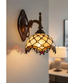 Svietidlá BRILAGI - Tiffany vitrážové nástenné svietidlo IVORY 1xE14/40W/230V BRW-12016A