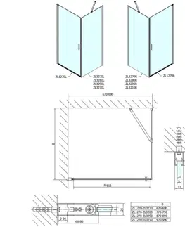 Sprchové dvere POLYSAN - ZOOM štvorcová sprchová zástena 700x700 L/P varianta ZL1270ZL3270