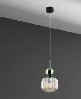 Lampy do obývačky Luster SOPHIA GREEN COGNAC 11144 LW1