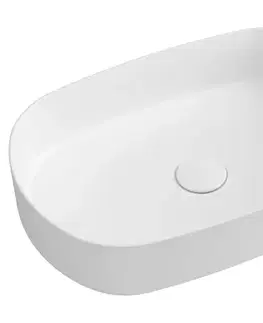 Umývadlá ISVEA - INFINITY OVAL keramické umývadlo na dosku, 55x36cm, biela 10NF65055