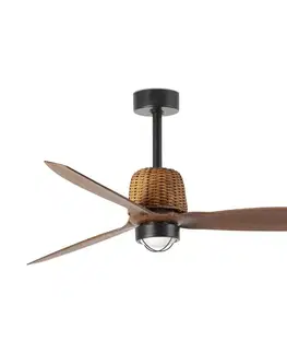 Ventilátory FARO Barcelona FARO 334351N - LED stmievateľný látor WEAVER M 16W/230V pr. 128 cm hnedý/čierny + DO 334351N