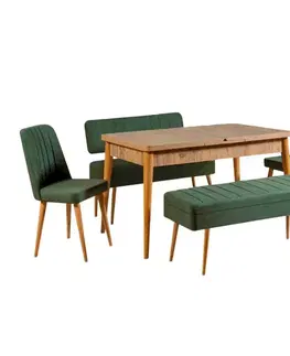 Jedálenské sety Jedálenský set s rozkladacím stolom a stoličkami (5 kusov) Vina 1070 - 4 - Atlantic, Green