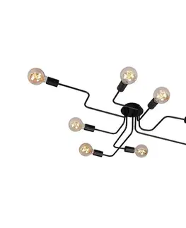 Svietidlá Briloner 2888-085 - Prisadený luster FARETTO 8xE27/60W/230V čierna 2888-085
