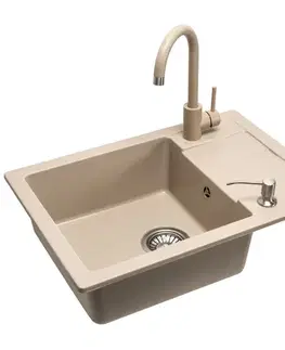 Kuchynské drezy REA REA - Granitový drez Nils Beige set 5v1 ZLE-00102