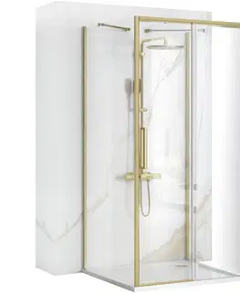 Sprchové dvere REA/S - Sprchový Rapid Slide Brush Gold Dvere: 120 x Sprchová zástena: 80 KPL-04713