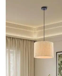 Svietidlá BRILAGI - Luster na lanku NORDIC WAVE 1xE27/15W/230V pr. 32 cm ľan/čierna BRI389