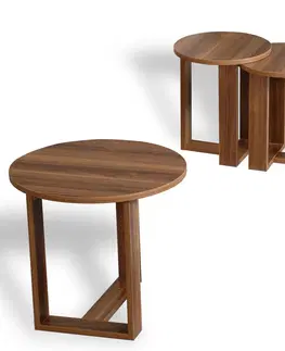 Konferenčné stolíky Odkladací stolík Mira Walnut, 3 ks