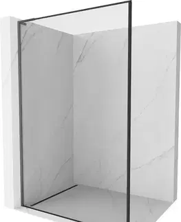 Sprchové dvere MEXEN/S - Kyoto L Sprchová zástena WALK-IN 50 x 200, čierny vzor, grafit metal 800-050-103-95-70