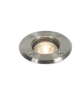 Vonkajšie zápustné svietidlá Vonkajšie zemné bodové svetlo oceľ 11 cm IP67 - Basic Round