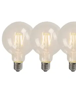 LED osvetlenie Sada 3 E27 LED vlákno G95 4W 320lm 2700K