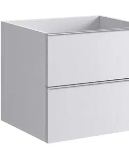Kúpeľňový nábytok CERANO - Kúpeľňová skrinka pod umývadlo s úchytkou Velora - biela matná, chrómová úchytka - 69x53x46,5 CER-665005