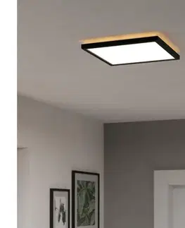Svietidlá Eglo 901442-LED Kúpeľňové stropné svietidlo ROVITO 13,4W/230V 29x29cm IP44 čierna 901442