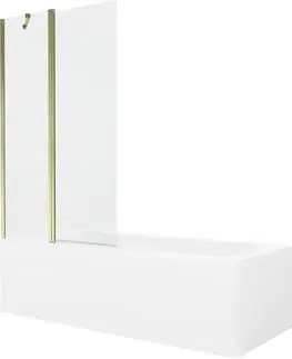 Sprchové dvere MEXEN/S - Vega obdĺžniková vaňa 180 x 80 cm s panelom + vaňová zástena 100, transparent, zlatá 550118080X9410115000