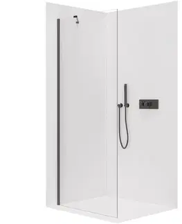 Sprchové dvere CERANO - Sprchová zástena Walk-in Onyx YL/P - 8 mm - čierna matná, transparentné sklo - 50x200 CER-8050BD1171