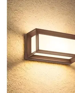 Záhradné lampy Brilagi - LED vonkajšie nástenné svietidlo so senzorom PARKER LED/12W/230V hnedé IP44 BRI774