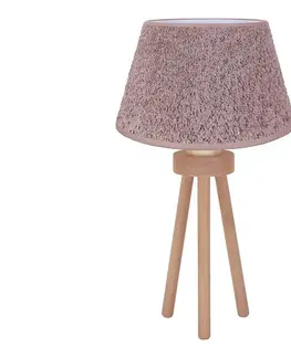 Lampy  - Stolná lampa BOUCLE 1xE27/15W/230V pr. 28 cm hnedá/drevo 601436