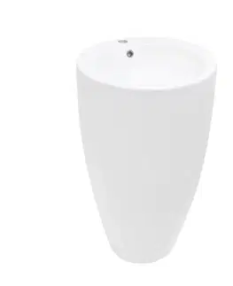 Umývadlá Voľne stojace umývadlo SAT Fusion 85x50 cm otvor pre batériu uprostred SATFUS8550 SATFUS8550