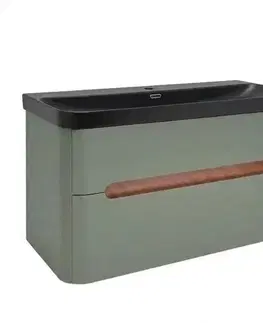 Kúpeľňový nábytok Kúpeľňová skrinka s umývadlom SAT Fusion 97,5x53x45 cm eukalyptovo zelená mat SATFUSION2100EZBKM SATFUSION2100EZBKM