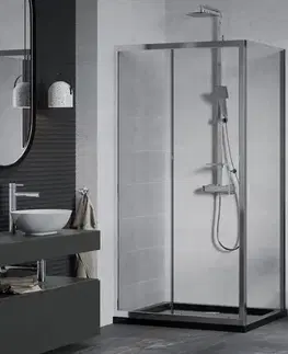 Vane MEXEN/S - Apia Sprchovací kút 100x70, transparent, chróm + vanička so sifónom 840-100-070-01-00-4070