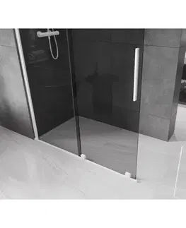 Sprchové dvere MEXEN/S - Velar Sprchová zástena posuvná Walk-in 150 x 200, grafit 8 mm, biela 871-150-000-43-20