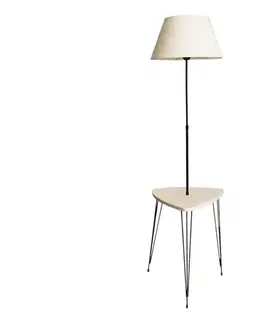 Lampy  Stojacia lampa so stolíkom 1xE27/40W/230V čierna/krémová 687HMY1931