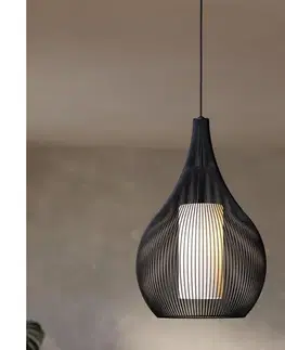 Svietidlá Eglo 900828 - Luster na lanku RAZONI 1xE27/40W/230V čierna 900828