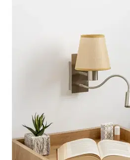 Svietidlá BRILAGI - LED Nástenná lampa NUBILA 1xE27/25W/230V+LED/3W chróm/svetlohnedá BG1556+BG1571