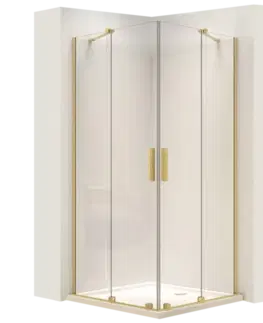 Sprchovacie kúty REA - Sprchová kabína Montana Double Gold Brush 90x90 REA-K6636