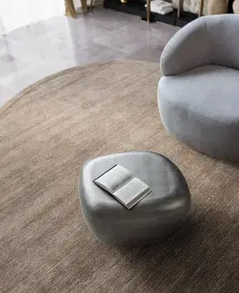Konferenčné stolíky DELIFE Konferenčný stolík Caramia 65x55 cm metalická strieborná
