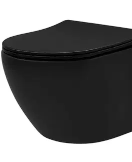 Sanitárna keramika Závesná WC misa Carlo Mn Tornado Black Matt
