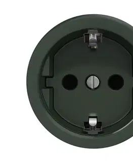 Predlžovacie káble Reblig - Retro domová zásuvka SCHUKO 230V/16A bez rámčeka, zelená Z/ZS