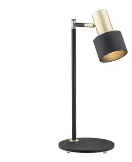Lampy Argon 4257 - Stolná lampa DORIA 1xE27/15W/230V čierna/mosadz 4257