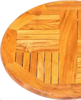 Príslušenstvo z teaku DEOKORK Teakový otočný stolík SERVITORE Ø 60 × 4 cm