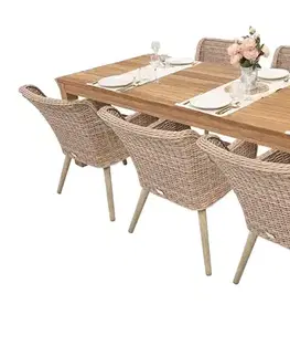 Záhradné zostavy DEOKORK Záhradná ratanová zostava MONTE MALIBU 240 (cappuccino) 8x Záhradné kreslo MALIBU (cappuccino)