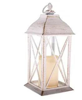 Vianočné dekorácie Lampáš s LED sviečkou Winter, 30,5 x 14 cm, svetlo teplá biela, plast