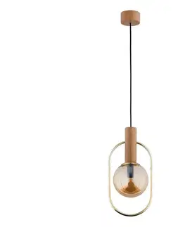 Svietidlá  Luster na lanku MUFI 1xE14/10W/230V zlatá/béžová 61153