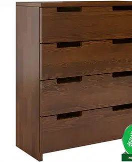 Komody do spálne Komoda drevená borovica 4s Skandica Spectrum Orech
