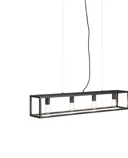 Závesné svietidlá Inteligentné priemyselné závesné svietidlo čierne vrátane 4 WiFi A60 - Cage