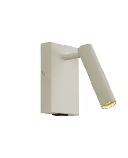 Lampy Moderné nástenné svietidlo béžové nastaviteľné s USB-C - Croft