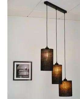 Svietidlá BRILAGI - Luster na lanku TUBES 3xE27/15W/230V čierna 609302
