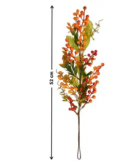 Kvety Závesná vetva s umelými jarabinami, 52 cm