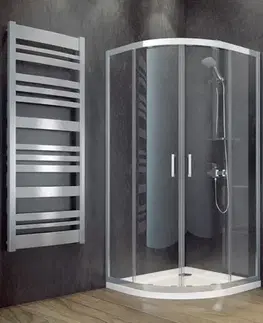 Sprchovacie kúty BESCO - Štvrťkruhový sprchovací kút MODERN 185 - FARBA rámu - Chróm / Leštený hliník (ALU), Rozmer A - 80, Rozmer B - 80, Rozmer C - 185, Smer zatvárania - Univerzálne Ľavé / Pravé, Výplň - Fume bezpečnostné sklo - 6 mm BCMOD80CTVRTCG