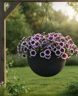 Záhradné kvetináče KETER Kvetináč Hanging GLOBE | grafit