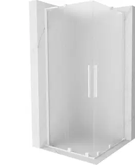 Sprchovacie kúty MEXEN/S - Velar L Duo sprchovací kút, posuvné dvere 80 x 80, dekor, biela 871-080-080-02-33-20