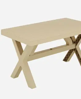 Záhradné stoly Stôl Rustic béžový 80x140 cm