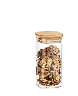 Misky a misy 4Home Sklenená dóza na potraviny s viečkom Bamboo, 300 ml, 300 ml